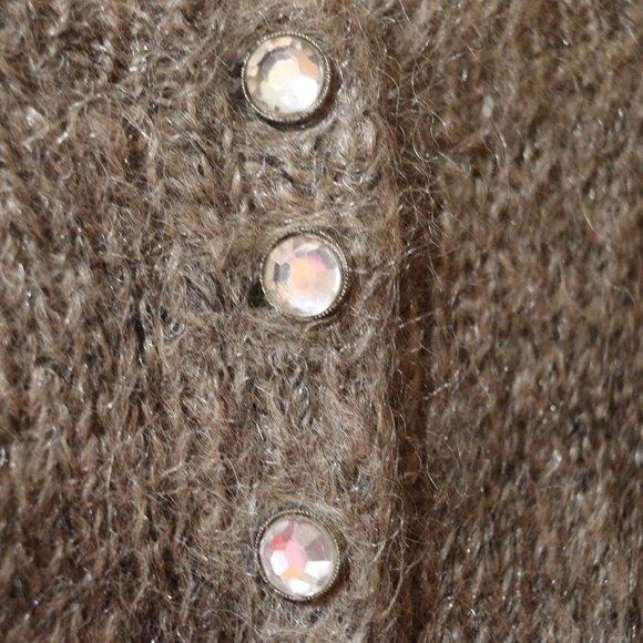 Philosophy Di Alberta Ferretti Jewel Button Balloon Sleeve Wool Cardigan L XL - Picture 5 of 8